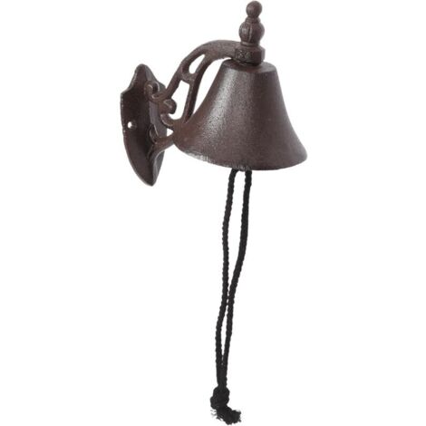 Bardusch-Cloche murale fonte rétro, fer forgé, décoration jardin/portes extérieures, style rustique (1/5)
