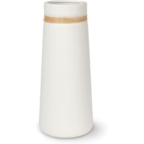 Bardusch-Vase céramique blanc mate M 21 cm pour herbe pampa, déco salon style bobo moderne (1/5)