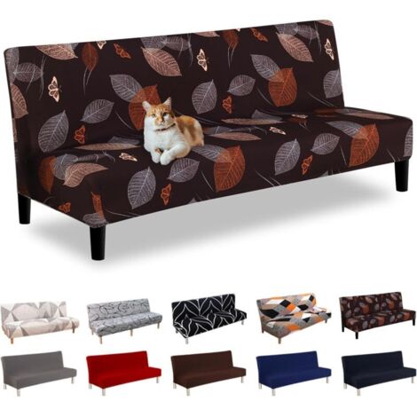 Bardusch-Housse de canapé sans accoudoir 3 places - Extensible - Élastique - Futon - Pour canapé convertible (1/5)