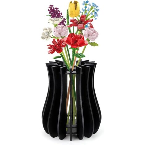 Bardusch-Vase Lego pour Fleur de Cerisier Cadeau pour Les Amateurs de Fleurs,Noir (1/5)