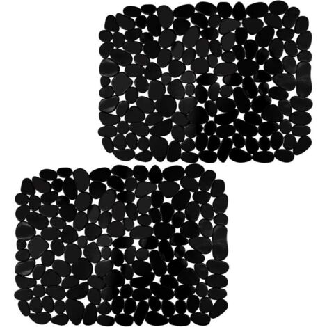 Bardusch-2 tapis évier PVC noir, découpables, anti-rayures, vaisselle/verrerie. (1/4)