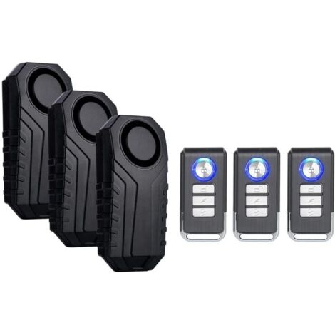 Bardusch-– lot 3 alarmes antivol vélo sans fil – 113 dB – IP55 – télécommande – moto/scooter/véhicule (1/5)