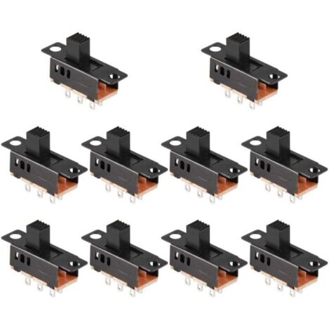 Bardusch-10Pcs interrupteur a glissiere de haut bouton 6 broches 3 Position DPDT panneau 0.5A 50V DC (1/5)