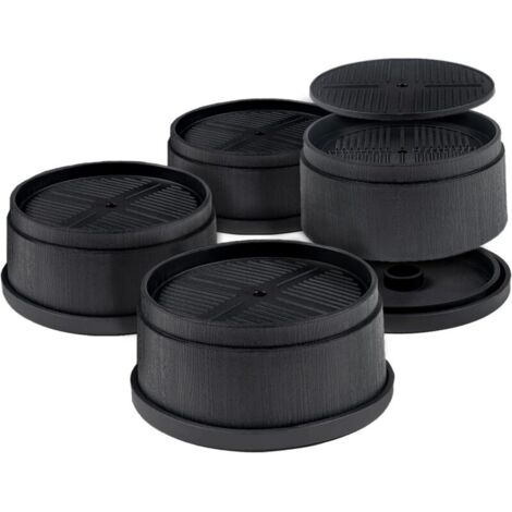 Bardusch-Rehausseur Pieds de Lit Rehausseurs Meuble Rehausseur de Lit Rehausseur de Pied, Augmenter Hauteur de 4CM ou 8CM (4 Pac, Noir) (1/5)