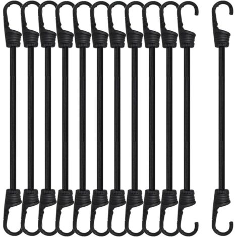 Bardusch-12 tendeurs élastiques résistants de 30 cm avec crochets, pour sécuriser bagages, motos et campements (1/5)