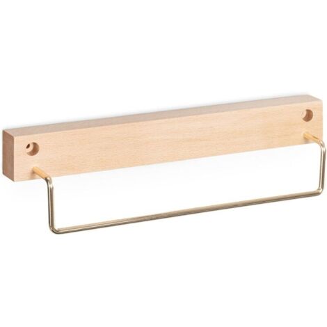 Bardusch-Porte Serviette Bois de hêtre - Barre Porte-Serviettes Support Mural avec Fixation Incluse - Rangement pour Salle de Bain Cuisine (1/5)