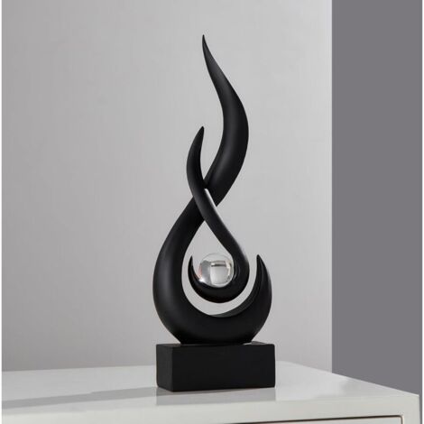 Bardusch-Décoration Flamme Moderne Noire, Statue Minimaliste et Sculpture Abstraite pour Salon et Bureau