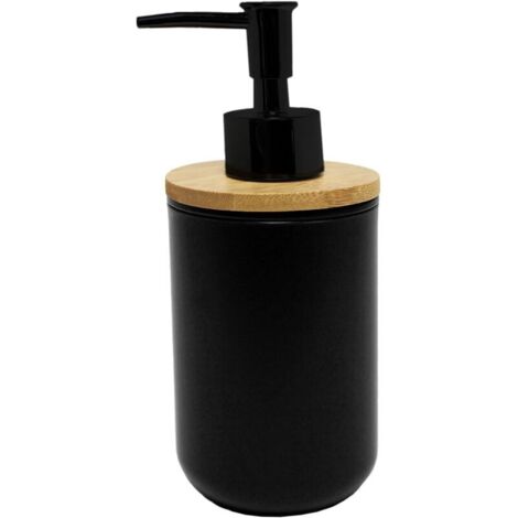 Bardusch-douceur d'intérieur, Distributeur Savon (Diamètre 7,2 x 17,5 cm) Smart Noir, Polystyrène et Bambou (1/2)