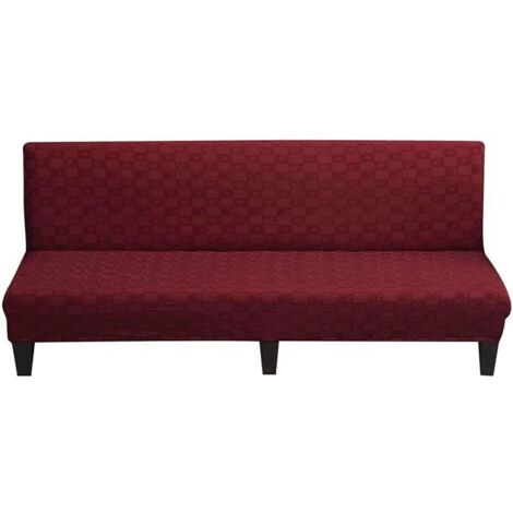Bardusch-Housse canapé extensible sans accoudoirs antidérapante élastique bas, rouge B, grande taille 190-210CM (1/5)