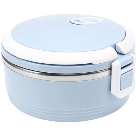Bardusch-Boîte à lunch isotherme pour adulte, en acier inoxydable, monocouche, portable, avec fermeture de sécurité (bleue) (1/5)