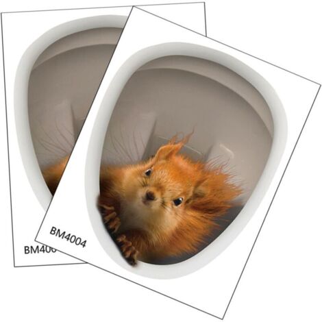 Bardusch-2 Pièces Autocollants Écureuil pour Lot de Stickers Décoratifs Auto Adhésifs PVC pour Salle de Bain pour Couvercles de Wc (1/5)