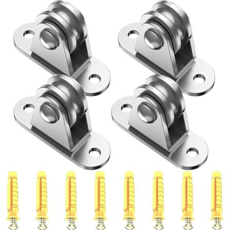 Bardusch-Lot 4 poulies métal 6 mm – roulement duplex – acier carbone – manipulation cordes (1/4)