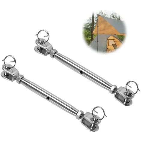 Bardusch-2 tendeurs à vis M6 inox 304, ridoirs câble fourche, pour voilier/auvent/corde/câble de ridage (1/5)