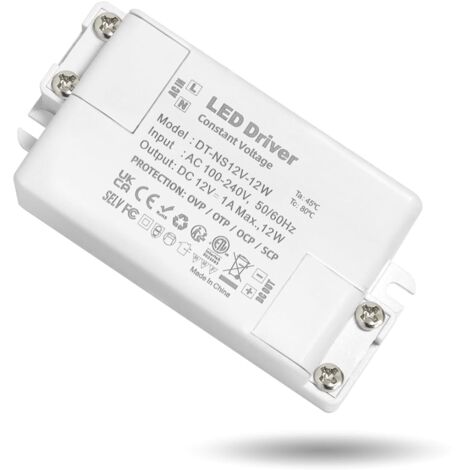 Bardusch-Transformateur LED 220V vers 12V 12W, pilote LED 12V, adapté aux ampoules et bandes LED CCTV 12V MR16 G4 MR11 GU5.3.