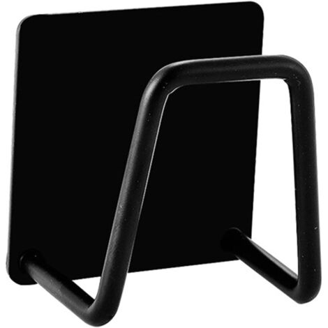 Bardusch-Porte-éponge Autocollant, Support pour Éponge de Cuisin en Acier Inoxydable, Porte Serviette Cuisine, Organisateur D'évier, (noir)
