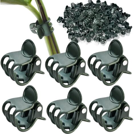 Bardusch-100 clips pour plantes, clips de support pour plantes, clips pour vignes, pour soutenir les tiges, les vignes et les plantes grimpantes. (1/5)