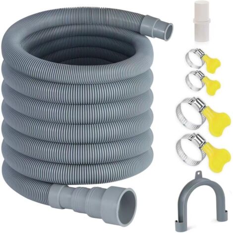 Bardusch - Tuyau de vidange universel pour lave-linge de 3 m avec connecteur et colliers (tuyau de vidange universel de 3 m) (1/5)