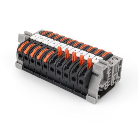 Bardusch-Bornier Rail Din, 20 Borniers Électriques 0,08-4 mm², Connecteur Électrique à Connexion Rapide pour Ingénierie Électrique et Projets de Bricolage (1/5)