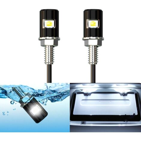 Bardusch-Plaque D'immatriculation Lumière,  Super Lumineux 12V Imperméable LED Ampoule Moto Tag Light Moto Vélo Camion RV ATV Juridique, Blanc Froid (1/5)