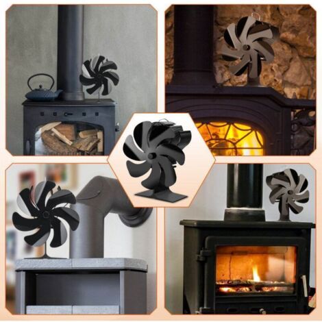 Bardusch - Ventilateur de poêle à bois 7 pales   Silencieux et alimenté par chaleur   Circulation d'air optimisée pour grandes pièces   Aluminium anodisé (1/3)