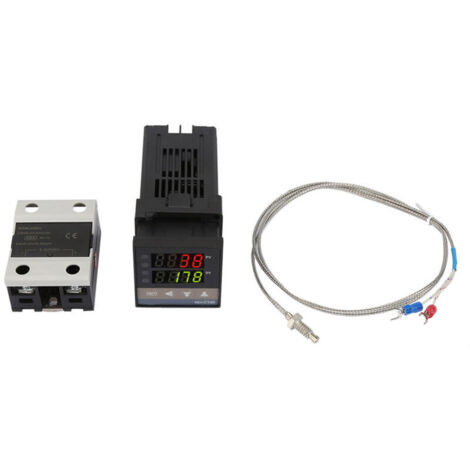 Bardusch - REX-C100 Régulateur de température PID, Kit d'alarme pour thermostat de régulateur de température PID 01300 ℃ Alarme numérique LED AC 110V-240V avec thermocouple/capteur de température K, m (1/5)