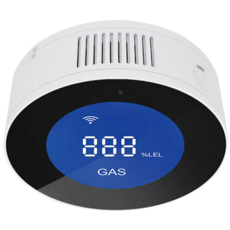 Bardusch - Détecteur de gaz intelligent connecté en Wi-Fi, détecteur de fuites de gaz naturel/méthane/GPL/carbone, écran LCD, alarme 85 dB, compatible avec une application (1/5)