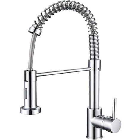 Bardusch - Cuisines de robinet avec ressort en spirale, raccords d'évier pivotants à 360 °, robinetterie de cuisine et douche coulissante - argent (1/4)