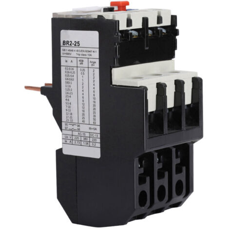 Bardusch - Relais de surcharge électrique BR2-25, moteur réglable, thermique, 50-60 Hz, 17-25A, relais automatique (1/5)