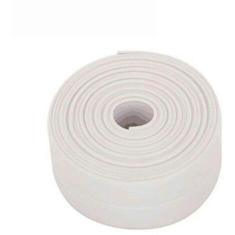 Bardusch - Bande d'étanchéité autocollante en PVC pour joint d'évier, 3,2 mètres, étanche à l'humidité, pour salle de bain et cuisine, blanche (1/5)