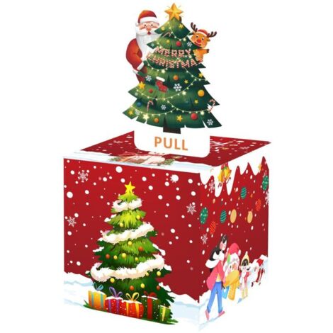 Bardusch - Tirelire de Noël pour Les Cadeaux en Espèces, Carte Boîte à Argent de Noël à Tirer DIY, Amusantes Boîte à Cadeaux Surprise pour l'argent, avec 30 Sachets Transparents Et Un Sticker