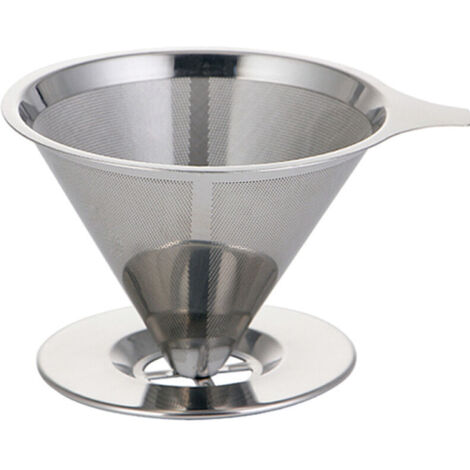 Bardusch - Filtre à café en acier inoxydable - Filtre à café conique à égouttement lent - Filtre à café à double couche à mailles fines sans papier - Pour cafetières et tasses (1/5)