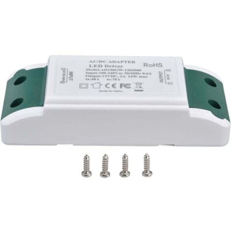 Bardusch-AC100-240V, ABS Shell LED Power Driver 12V LED Driver Multi Protection 50/60Hz pour Cabinet Light