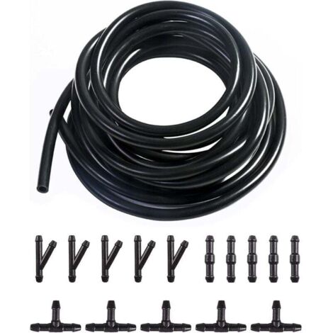 Bardusch-10FT Lave-Glace de Voiture Tuyau Flexible,Durite Lave Glace,Kit de Tuyau Essuie Glace,Avec Raccord de Tuyau 15 PCS,Peut être Utilisé dans le Système de Lave-glace de la Plupart des Véhicules (1/4)