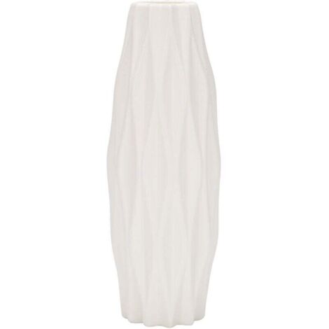 Bardusch-Vase Fleur Blanc Plastique Imitation Céramique Décoration Nordique Panier à Fleurs (1/4)