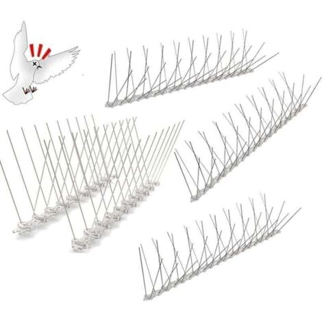 Bardusch-Pic Anti Pigeon Inoxydable, 1M 4 Ranges Pique Anti Pigeon Balcon, Pr-assembl Flexible Pic Anti Oiseaux pour Moineaux Hirondelles Corneilles Chat (1/4)