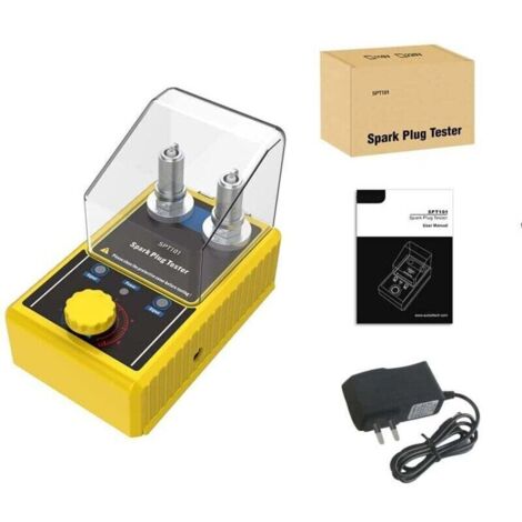 Bardusch-Testeur de bougie d'allumage Détecteur à double trou Outil de bougie d'allumage Analyseur de testeur de bougie d'allumage réglable avec couvercle de protection pour véhicules 12V (jaune) (1/4)