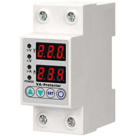 Bardusch-63A 220V Din Rail Rglable Sur Tension et Sous Tension Dispositif De Protection Protecteur Relais Sur Courant Protection LED Affichage (1/4)