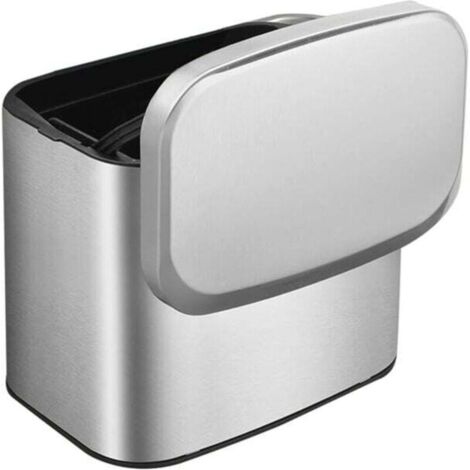 Bardusch-Poubelle à compost suspendue en acier inoxydable de 1,05 gallon, fixée au mur, avec couvercle, pour porte d'armoire de cuisine ou évier (1/4)