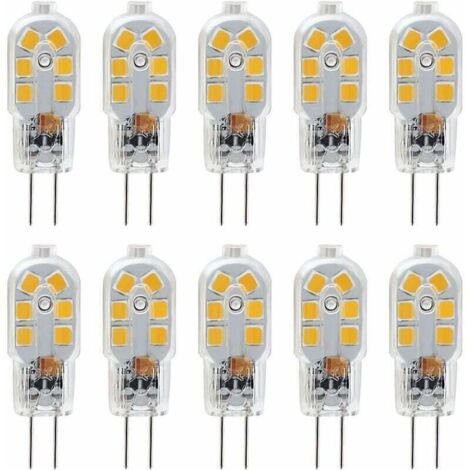Bardusch-Ampoule LED G4 12 V, 2 W équivalent à une lampe halogène de 10 W, sans scintillement, 200 lm, blanc chaud 3 000 K, angle de faisceau de 360 °, non variable, lot de 10 (1/4)