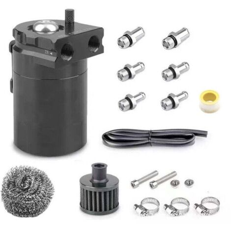 Bardusch-Reniflard D'huile Auto,Récupérateur Huile Moteur,300ml Réservoir de Carburant en Aluminium Réservoir de Stockage D'huile Avec Filtre à Air,Universel pour Une Variété de Véhicules