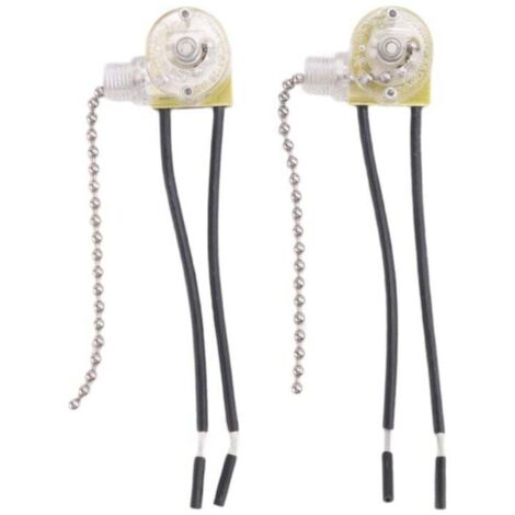 Bardusch-Interrupteur Ventilateur Plafond à Double Fils avec Cordon de Tirage pour Luminaires et Ventilateurs 2 Pièces Argent (1/4)