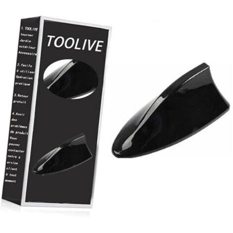 Bardusch-Antenne de Voiture Universelle en Forme d’aileron de Requin - Antenne Radio FM/AM avec Base adhésive étanche pour Auto SUV Camion Van (Noir)- (1/4)