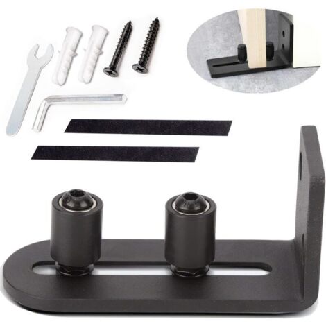 Bardusch-1pcs de guide-sol réglable pour portail coulissant, rail de porte coulissante, 1 portes (pas de rainure sur la porte, pas de perçage du sol) (1/4)