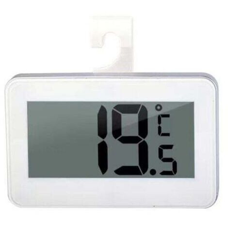 Bardusch-Thermomètre Numérique Mini pour Réfrigérateur, Thermomètre étanche pour Congélateur avec Crochet, Écran Acl Facile À Lire, Idéal pour Maison et Bureau (-20 À 60°C) Blanc (1/4)