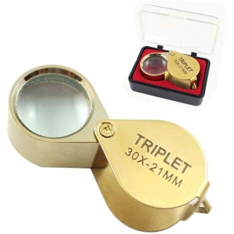 Bardusch-Bijoutier Eye Loupe Verre loupe 30x Loupe avec Boîtier 30x Loupe de Poche Pliable en Verre Loupe Botaniste Loupe Bijoutier 30X Loupe de Poche pour Bijoutier Horloger Lecture de Journal (1/4)