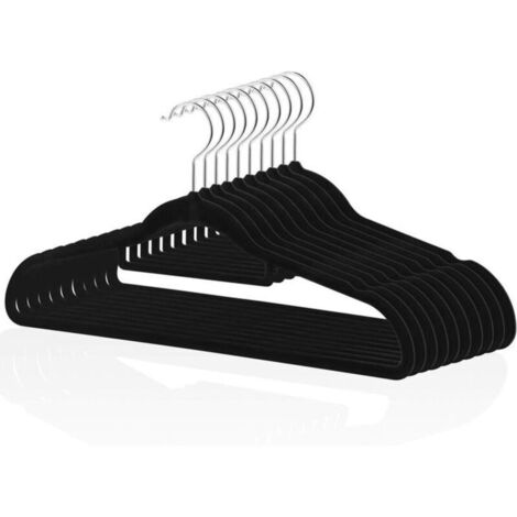 Bardusch - Cintres en velours de qualité supérieure (lot de 10 noirs), cintres antidérapants, crochet pivotant à 360 degrés Stron (1/4)