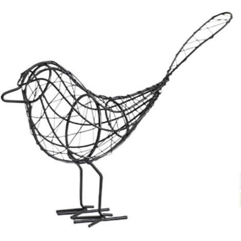Bardusch - 1 figurine de jardin 20x23cm, oiseau en fil de fer, objet de collection décoratif pour jardin (noir) (1/5)