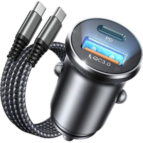 Bardusch - Chargeur Voiture Type-C 30W+22.5W C-C Câble 1 M, Allume Cigare USB C Rapide, pour iPhone15 16, Samsung S24 S25 Huawei iPad (1/4)