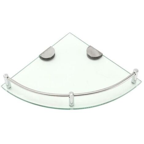 Bardusch - Étagère de Douche d'Angle en Verre - Étagère Murale pour Salle de Bains - Tablette de Coin - 20 x 20 x 4 cm (1/4)