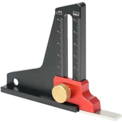 Bardusch - Jauge de profondeur, mesure de la profondeur en alliage d'aluminium, mesure de la profondeur pour table de scie, règle de coupe de machine de réglage (1/5)